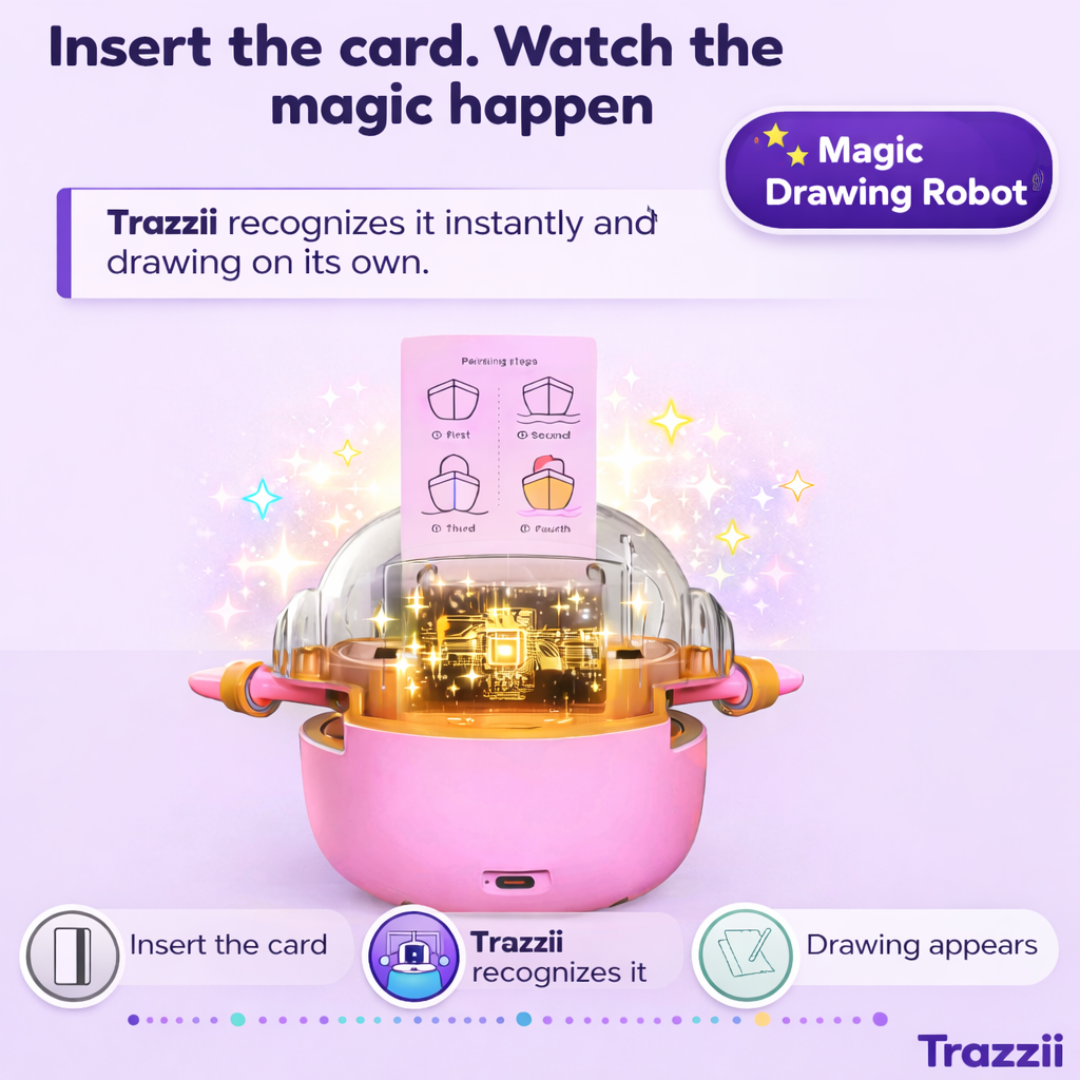 Trazzii – The Robot for Kids That Draws with +50 Magic Cards
